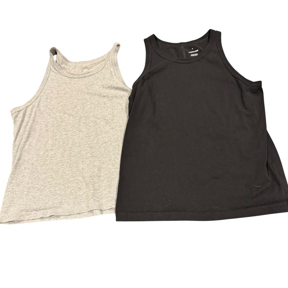 LOT EVERLANE Womens Tank Tops 2 Pack Black & Grey Racerback Basic Casual Size M - Picture 4 of 4